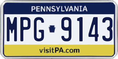 PA license plate MPG9143