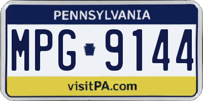 PA license plate MPG9144