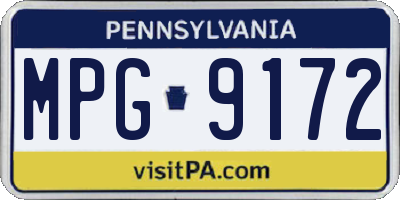 PA license plate MPG9172