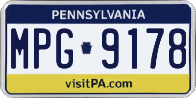 PA license plate MPG9178