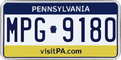 PA license plate MPG9180