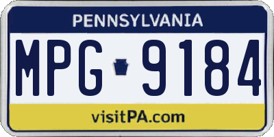 PA license plate MPG9184