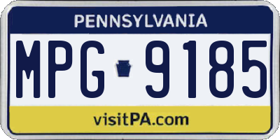 PA license plate MPG9185