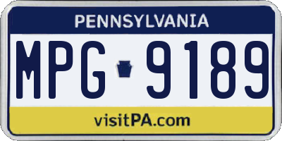 PA license plate MPG9189