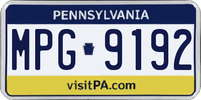 PA license plate MPG9192