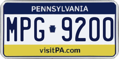 PA license plate MPG9200