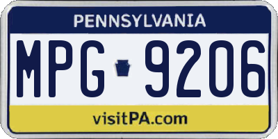 PA license plate MPG9206