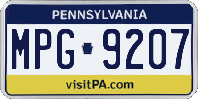 PA license plate MPG9207