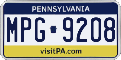 PA license plate MPG9208