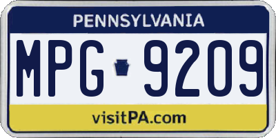 PA license plate MPG9209