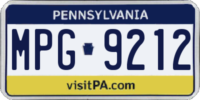 PA license plate MPG9212