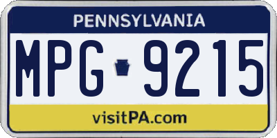 PA license plate MPG9215