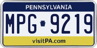 PA license plate MPG9219
