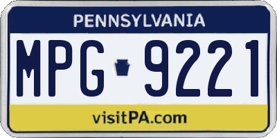 PA license plate MPG9221