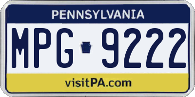 PA license plate MPG9222