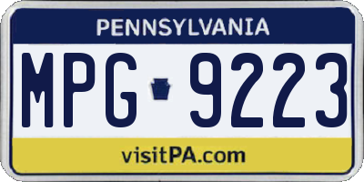 PA license plate MPG9223