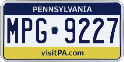 PA license plate MPG9227