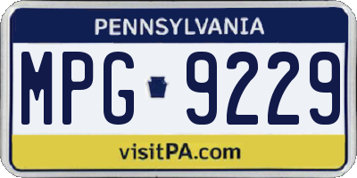PA license plate MPG9229