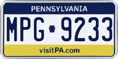PA license plate MPG9233