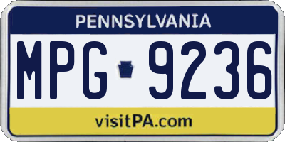 PA license plate MPG9236