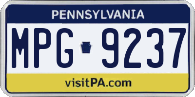 PA license plate MPG9237