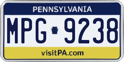 PA license plate MPG9238
