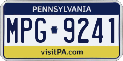 PA license plate MPG9241