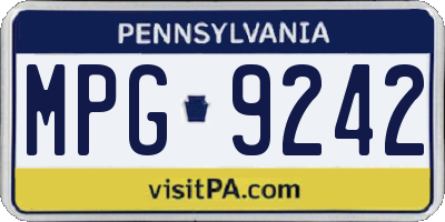 PA license plate MPG9242