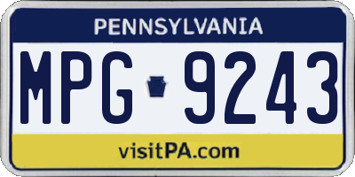 PA license plate MPG9243