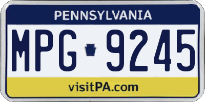 PA license plate MPG9245