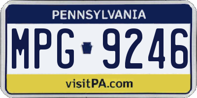 PA license plate MPG9246