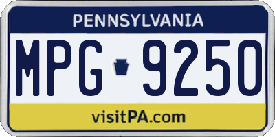 PA license plate MPG9250