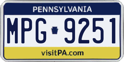 PA license plate MPG9251