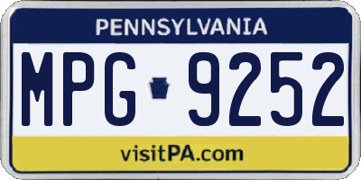 PA license plate MPG9252