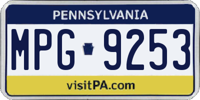 PA license plate MPG9253