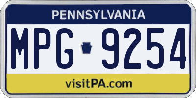 PA license plate MPG9254