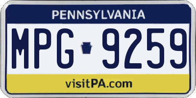 PA license plate MPG9259