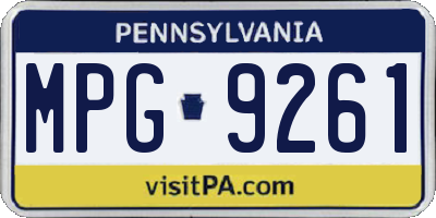 PA license plate MPG9261