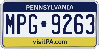 PA license plate MPG9263