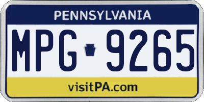 PA license plate MPG9265