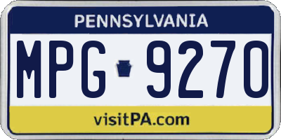PA license plate MPG9270