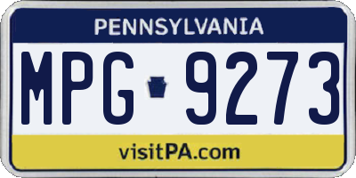 PA license plate MPG9273