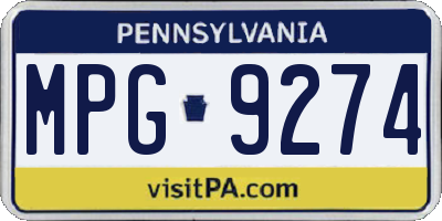PA license plate MPG9274