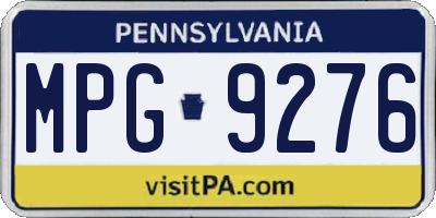 PA license plate MPG9276