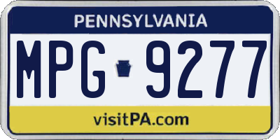 PA license plate MPG9277