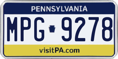 PA license plate MPG9278