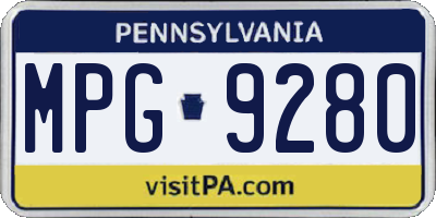 PA license plate MPG9280