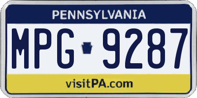PA license plate MPG9287