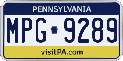 PA license plate MPG9289