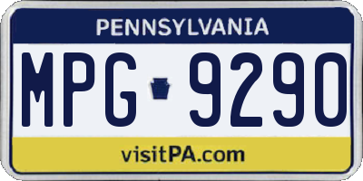PA license plate MPG9290